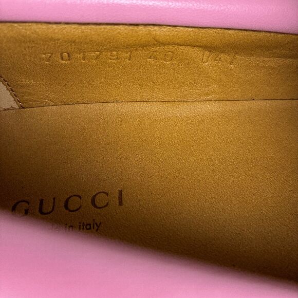 Gucci Pink Leather GG Logo Lug Sole Loafers EU 40 w/ Gold Hardware & Dust Bags - Picture 13 of 13